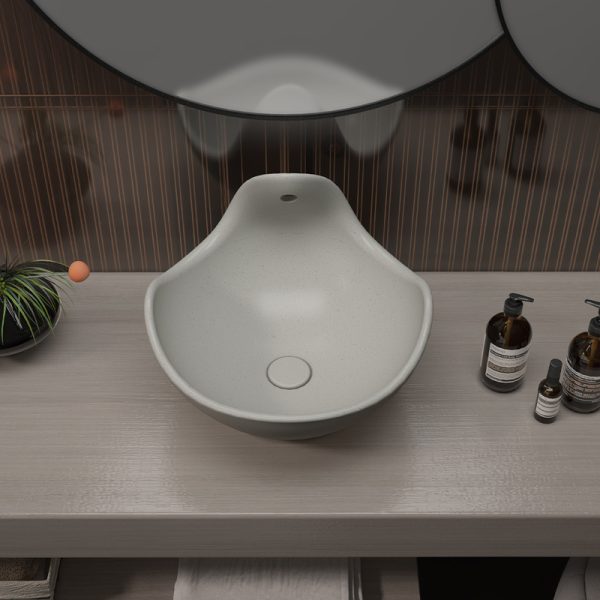 Wholesale Hotel CUPC Bathroom Vanity Wash Basin  Concrete Intelligent Induction Effluent Irregular Shape Sink