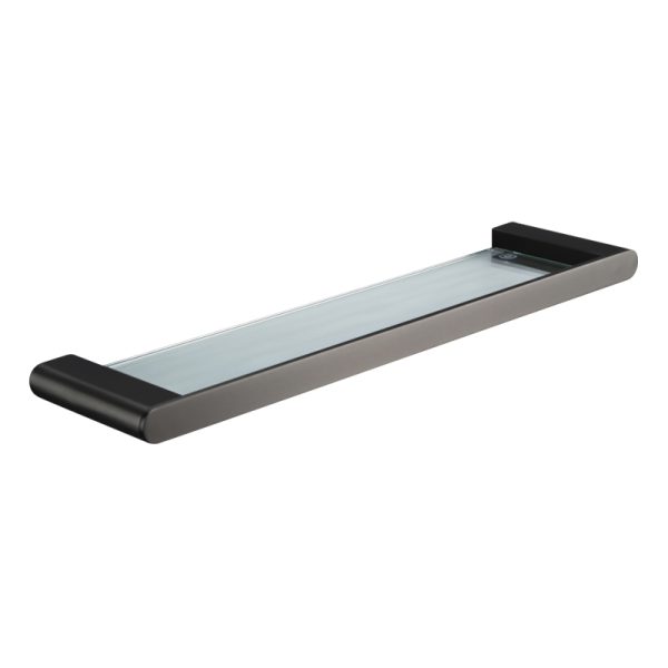 Wholesale Modern Bathroom Fittings Hotel Glass Shelf Wall Mounted Stainless Steel Shower Corner Rack Storage Corner Shelf