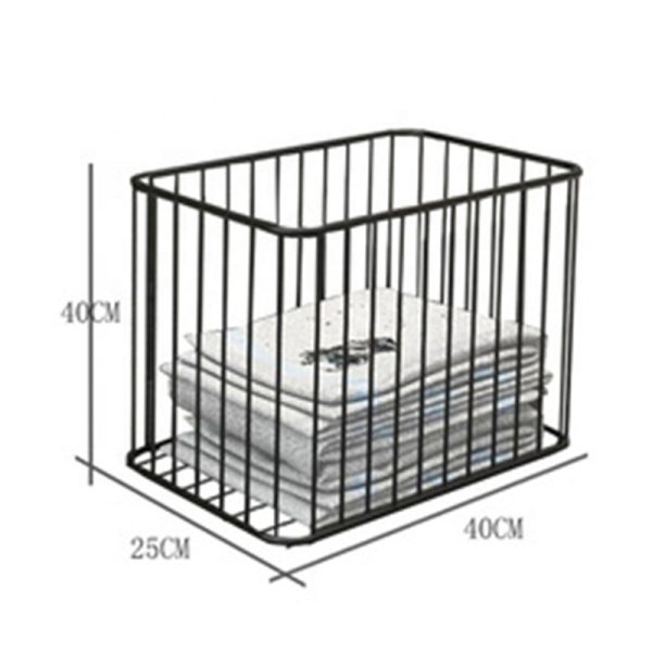 Wholesale Modern Hotel Bathroom Black Iron Large Clothes Rack Towel Basket Dirty Clothes Storage Basket