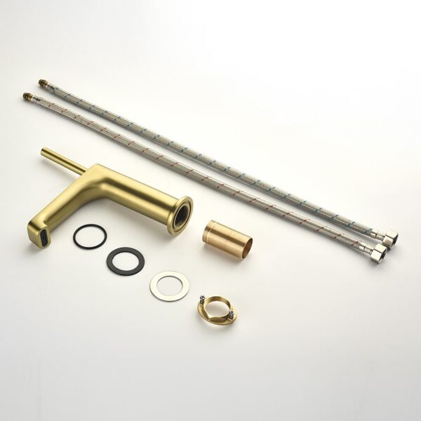 Wholesale Modern Luxury Hotel Gold Bathroom Brass Single Hole Water Basin Sink Vanity Faucet Mixer Tap - Imej 7