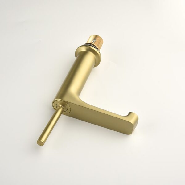 Wholesale Modern Luxury Hotel Gold Bathroom Brass Single Hole Water Basin Sink Vanity Faucet Mixer Tap - Imej 3