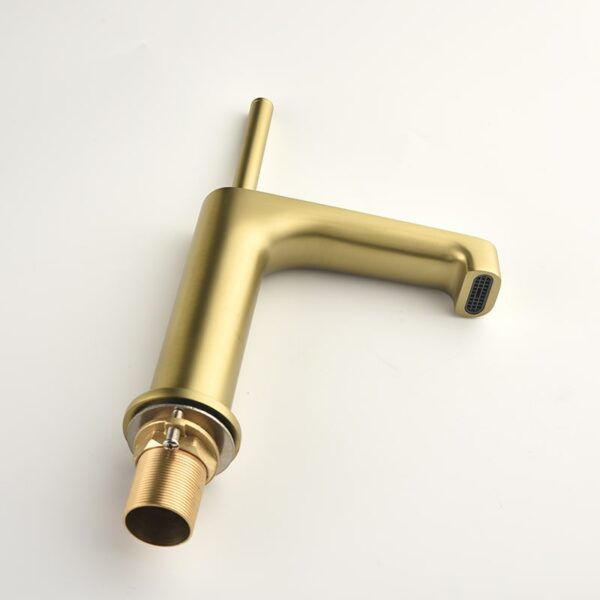 Wholesale Modern Luxury Hotel Gold Bathroom Brass Single Hole Water Basin Sink Vanity Faucet Mixer Tap - Imej 5