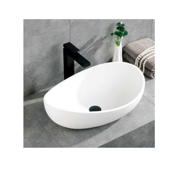 Wholesale  Porcelain square Acrylic Solid Surface  Glossy White Sink Washbasins Handmade Small Basin