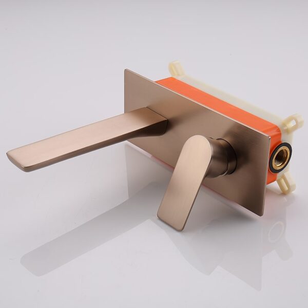 Wholesale Gun Gray Wash Basin Faucet Wall Mounted Single Handle Bathroom Sink Faucets - Image 7