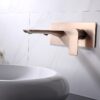 Wholesale Rose Gold Bathroom Brass Water Tap Wall Mounted Basin Faucet With Mixer 1 5