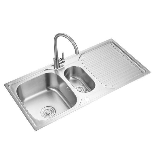 Wholesale Stainless Steel Handmade Brushed Kitchen Sink Double Bowl Above Counter Kitchen Sink