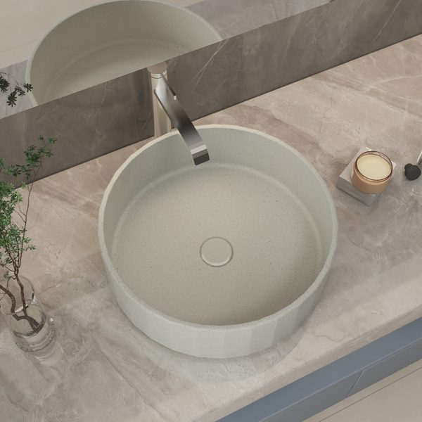 Wholesale Washbasin Above Counter Bathroom Concrete Basin Cabinet Bathroom Sink Round Cement Basin
