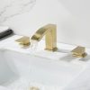 Widespread Brushed Gold Bathroom Sink Tap Stainless