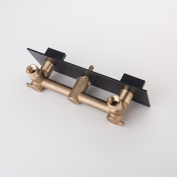 Factory Directly Brass 2 Lever Handles Square Wall Mounted Bathroom Sink Basin Faucet - Imagen 9