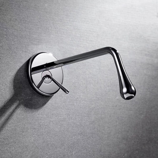 wall mounted stainless steel chrome cold and hot water tap basin faucet