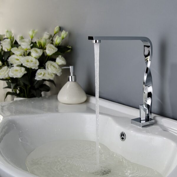 designer bathroom brass sink faucet modern faucet distorted waterfall basin bathroom faucet 3