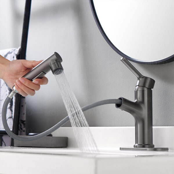 Robinet de lavabo moderne en laiton à 3 fonctions, robinet de salle de bain extractible, direct d'usine