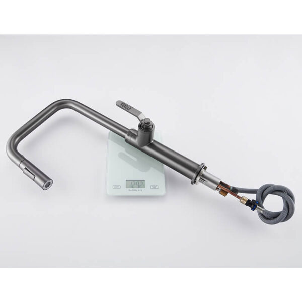 Commercial Black Brass Single Handle Single Lever Pull Down Sprayer Kitchen Sink Faucet