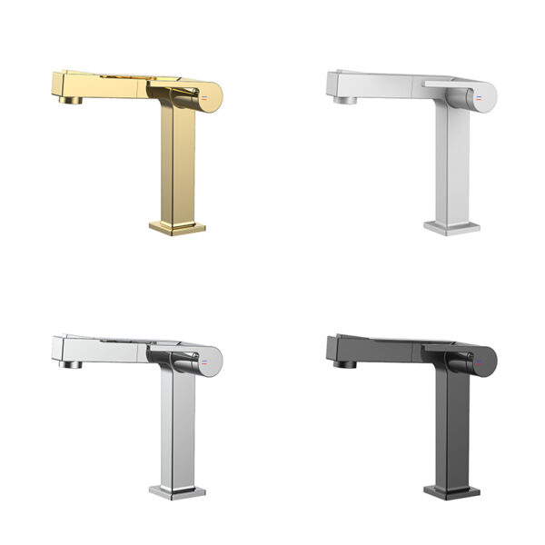 High quality brass sink painted matte black tall single hole faucet