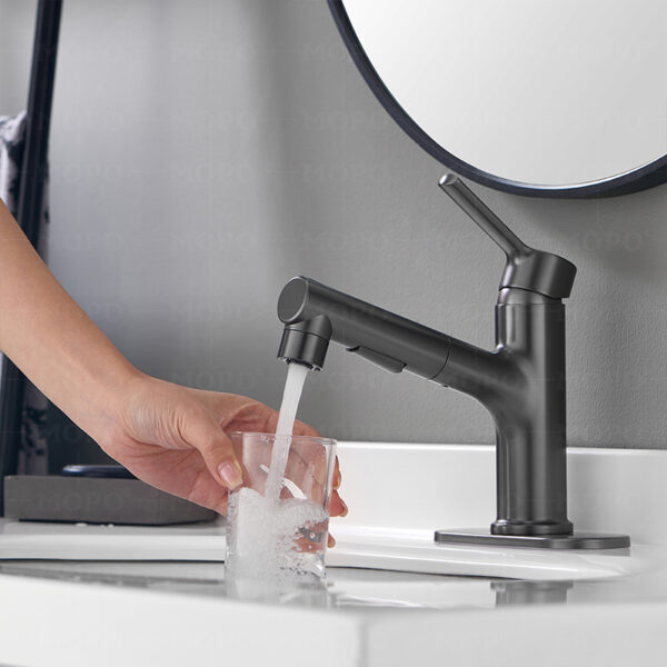 Robinet sanitaire Nouveau robinet de salle de bain en laiton chromé avec rallonge et robinet de lavabo extractible
