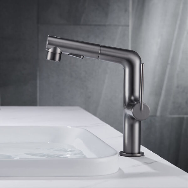 pull out basin faucet deck mounted sink mixer