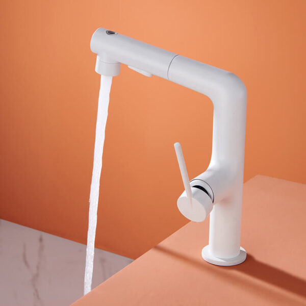 Solid brass deck type single round handle faucet