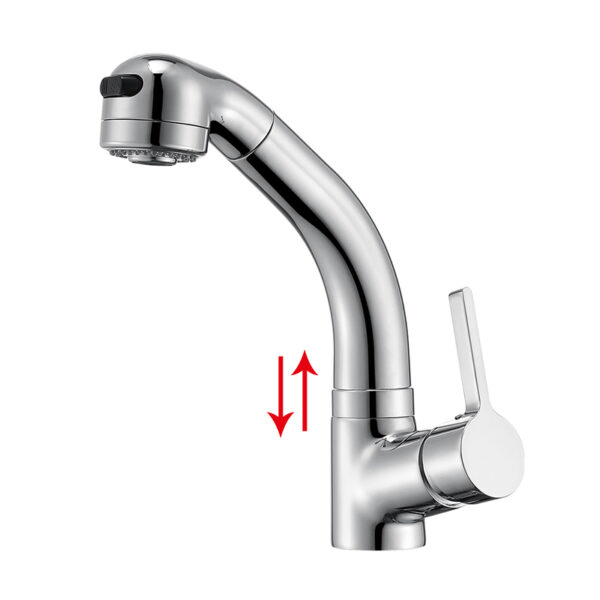 New Modern Single Handle Pull Out Lift Water Tap Lift Basin Sink Faucet pull down taps Pull down lift bathroom faucet