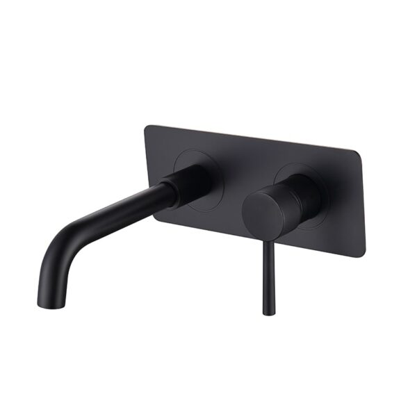 single handle matt black bathroom basin faucet 2 hole wall mounted faucet 1