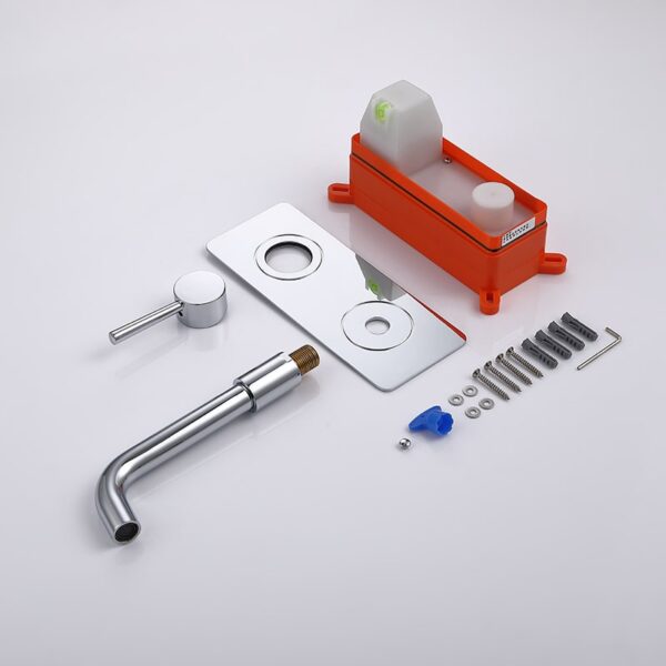 Wall Mounted Faucet Single Handle Hotel Bathroom Basin Faucet Hot Cold Mixer Tap - Imagem 5