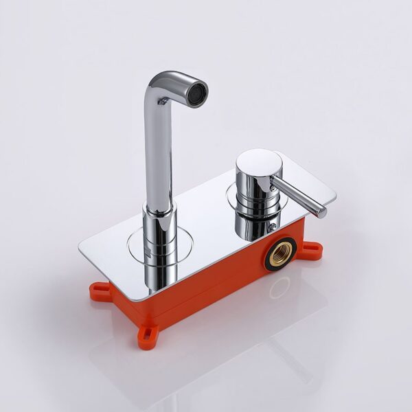 Wall Mounted Faucet Single Handle Hotel Bathroom Basin Faucet Hot Cold Mixer Tap - Imagem 4
