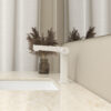 Modern Basin Faucet Single Handle Sanitary Ware Brushed Gold Bathroom Hot And Cold Faucet washbasin faucet white paint bathroom basin faucet